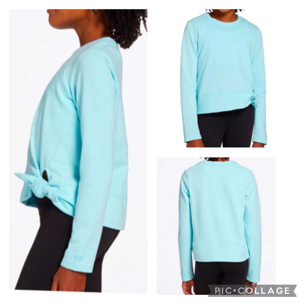 DSG Girls Side S Ice Blue Side Tie Long Sleeve Top